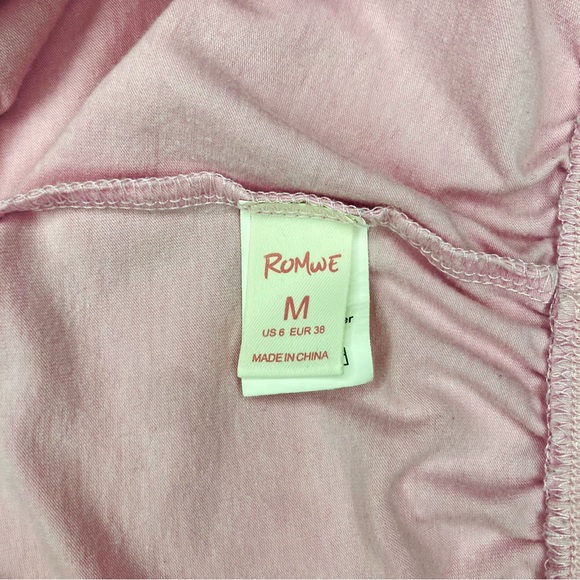 ROMWE Pink Lace-Trim Soft Comfy Pajama Shorts - Picture 7 of 8